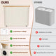 CARLA HOME 2 Pack Toilet Paper Storage Basket Holds Up to 12 Rolls with Bamboo Lid and Handle for RV Closet (White) – view 6