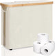CARLA HOME 2 Pack Toilet Paper Storage Basket Holds Up to 12 Rolls with Bamboo Lid and Handle for RV Closet (White) – view 10