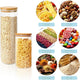 CARLA HOME 12 Pack Glass Storage Jars with Bamboo Lids for Kitchen Pantry, Pasta, Snacks, Cookies, Candy & More – view 7