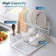 CARLA HOME 2-Tier Dish Drying Rack for Kitchen Counter with Removable Drip Tray, Utensil Holder and Cutlery Organizer – view 3