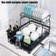 CARLA HOME 2-Tier Dish Drying Rack for Kitchen Counter with Drainboard, Utensil Holder, Cup Rack & Cutlery Organizer – view 4