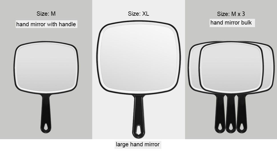 Extra Large Black Handheld Mirror 31.5x23cm HD Reflection 2-Way Design V178-43901