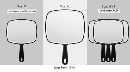 Extra Large Black Handheld Mirror 31.5x23cm HD Reflection 2-Way Design V178-43901