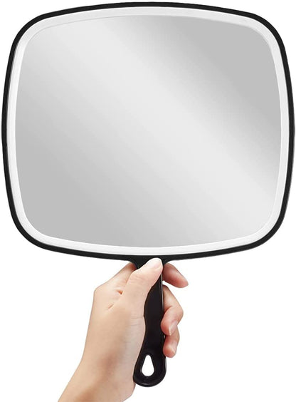 Extra Large Black Handheld Mirror 31.5x23cm HD Reflection 2-Way Design V178-43901