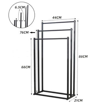 3 Tier Metal Towel Rack Freestanding Bathroom Organizer Rail