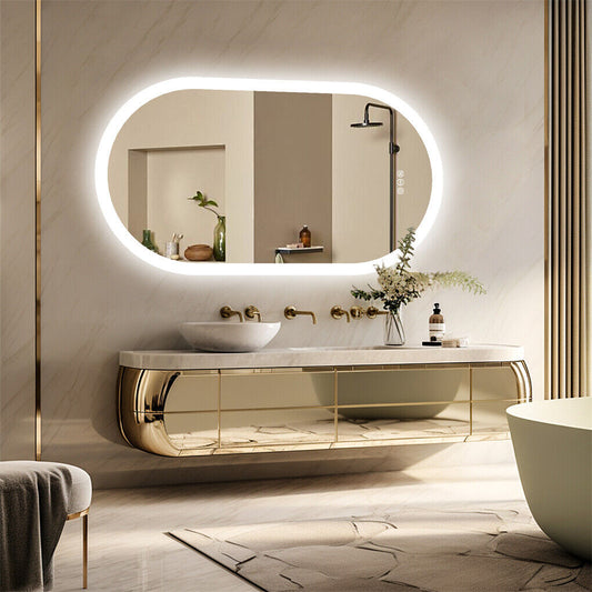 1000x500mm LED Bathroom Mirror Oval Anti-Fog Dimmable Wall Mount – view 2