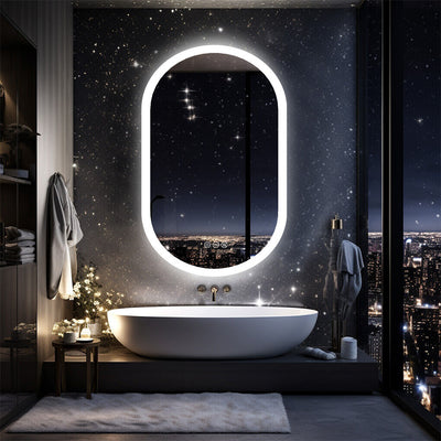 1000x500mm LED Bathroom Mirror Oval Anti-Fog Dimmable Wall Mount