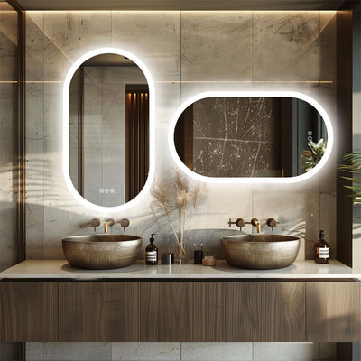 120x60cm LED Bathroom Mirror Oval Anti-Fog Dimmable Wall Mount