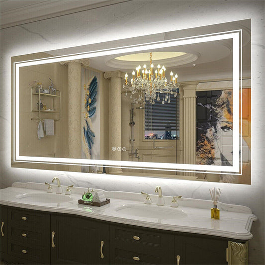 1400x700mm LED Bathroom Mirror Anti-fog Illuminated - Auzzistore