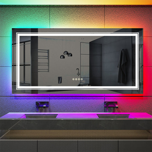 1400x700mm LED Bathroom Mirror Anti-fog Illuminated – view 2 - Auzzistore