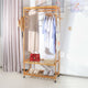3-Tier Wooden Clothes Rack Rolling Garment Stand w/ Hooks – view 4