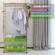 3-Tier Wooden Clothes Rack Rolling Garment Stand w/ Hooks – view 7
