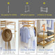 3-Tier Wooden Clothes Rack Rolling Garment Stand w/ Hooks – view 8