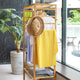 3-Tier Wooden Clothes Rack Rolling Garment Stand w/ Hooks – view 9