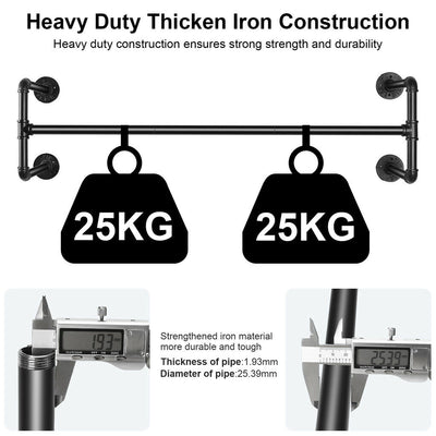 Iron Wall Mounted Clothes Rack with Shelf Garment Display