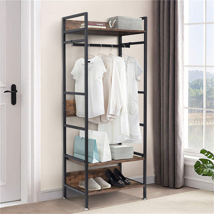 Metal Garment Rack Coat Stand MDF & Iron Organizer
