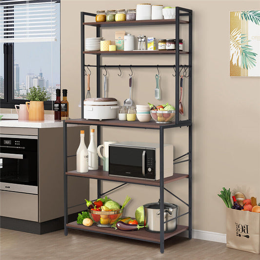 5-Tier Baker's Rack Microwave Stand Storage Shelf 84.5cm – view 2 - Auzzistore