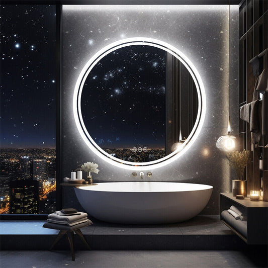 60cm LED Bathroom Mirror Anti-fog Circle Backlit HD – view 2
