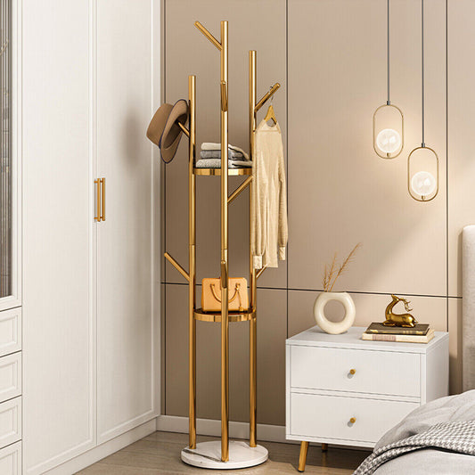 Marble & Metal Coat Rack Stand Heavy Duty - Auzzistore
