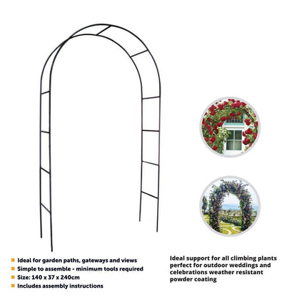 Metal Garden Arch Trellis Iron Plant Support Outdoor Climbing