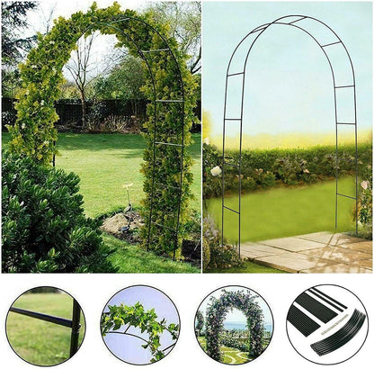 Metal Garden Arch Trellis Iron Plant Support Outdoor Climbing