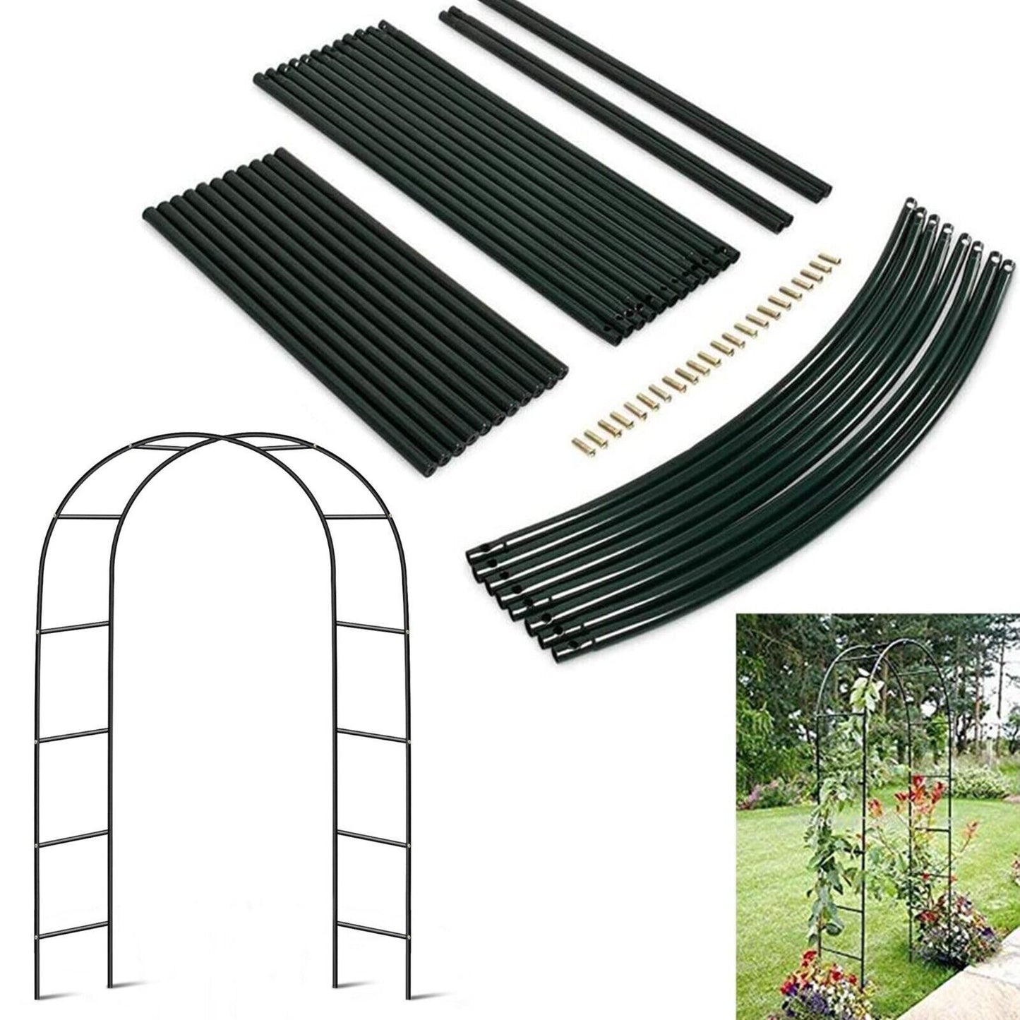 Metal Garden Arch Trellis Iron Plant Support Outdoor Climbing