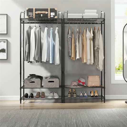 Extra Large Iron Clothes Rack Garment Hanging Stand – view 2
