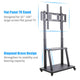 Rolling TV Stand 32-100 w/ Adjustable Mount & 2-Tier Shelf – view 8
