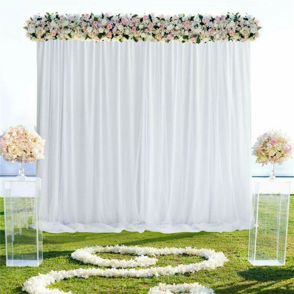 3x6m White Stage Curtain Backdrop - Auzzistore