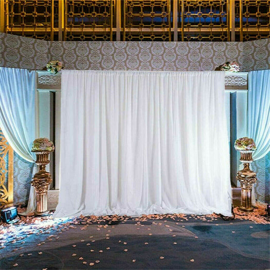3x6m White Stage Curtain Backdrop – view 2 - Auzzistore
