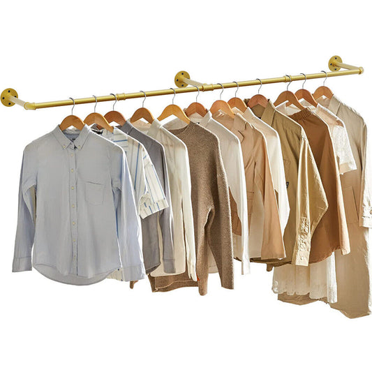 Vintage Iron Clothes Rail Gold Wall Mounted Garment Rack – view 2 - Auzzistore