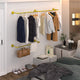 Vintage Iron Clothes Rail Gold Wall Mounted Garment Rack – view 8