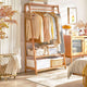 Bamboo Garment Rack Portable Laundry Storage Nature - – view 3