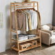Bamboo Garment Rack Portable Laundry Storage Nature - – view 9