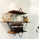 3 Tier Diamond Metal Floating Shelves Wall Mounted Display – view 3