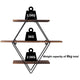 3 Tier Diamond Metal Floating Shelves Wall Mounted Display – view 8