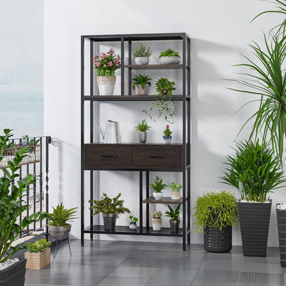 Rustic Accent Bookshelf 90CM Wide Plant Display Rack