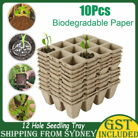 10pcs Biodegradable Seedling Trays 12-Hole Garden Starter – view 2