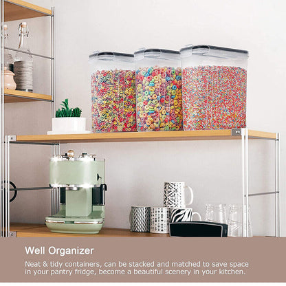 6PCS Food Storage Containers Kitchen Dry Pantry Organiser Airtight Lids