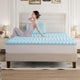 Queen Memory Foam Mattress Topper 7-Zone Bamboo Cover Breathable – view 9
