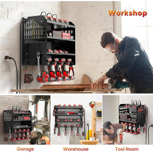 Power Tool Rack Organizer - Wall Mount Drill Holder, 4 Layers – view 2 - Auzzistore