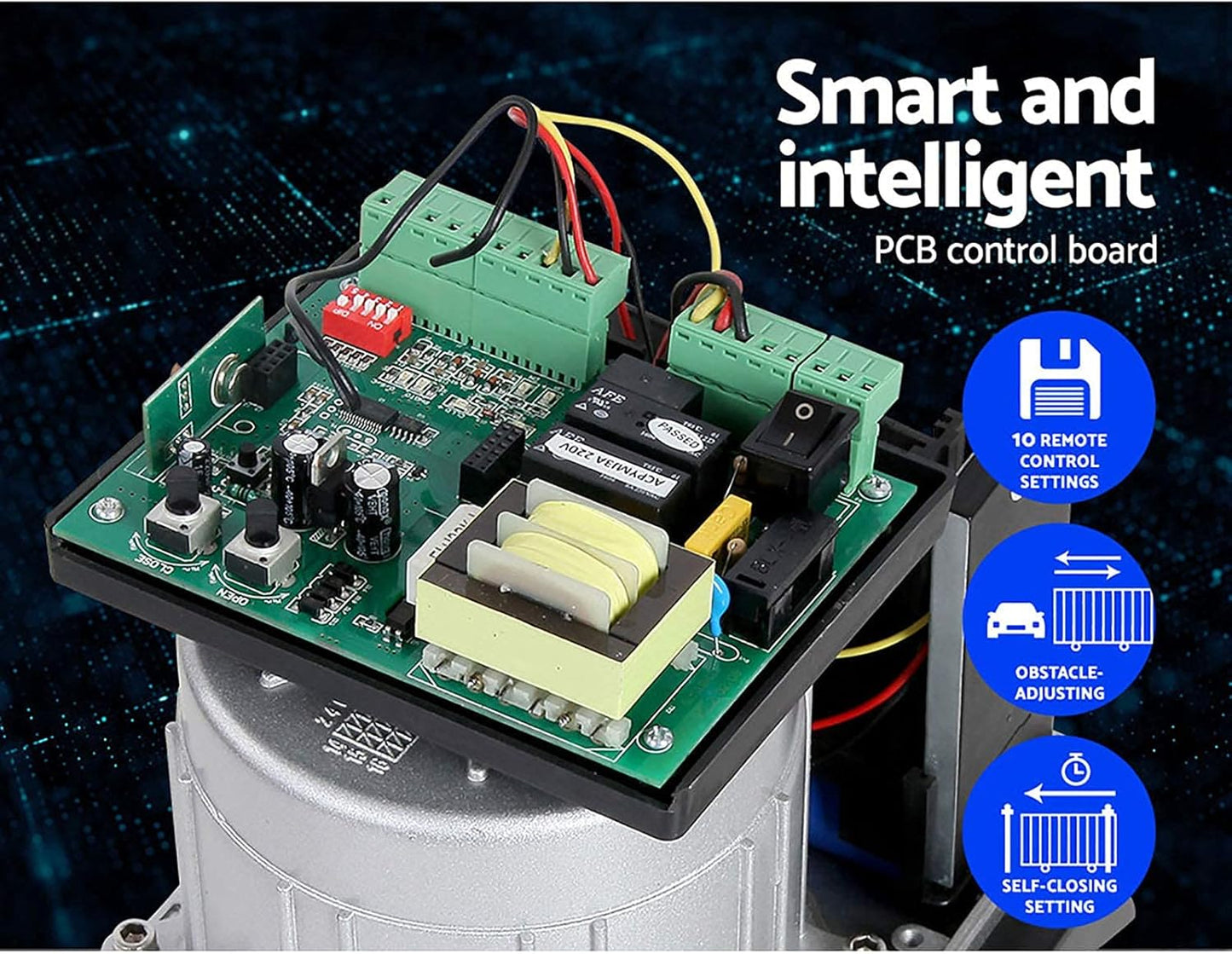 Electric Sliding Gate Opener 550W 0.74HP 4m Kit 2000KG w/ Remote & APP