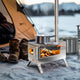 Stainless Steel Wood Burning Stove 1 Burner Camping BBQ with Chimney – view 3