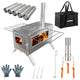 Stainless Steel Wood Burning Stove 1 Burner Camping BBQ with Chimney – view 5