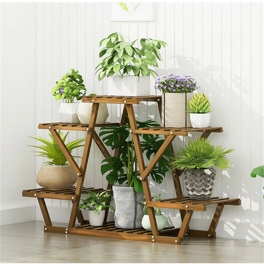 Wooden 6 Tier Plant Stand A-Frame Flower Pot Display Organizer – view 2