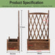 Elevated Wooden Planter Box L-64x36.5x115cm with Trellis – view 2