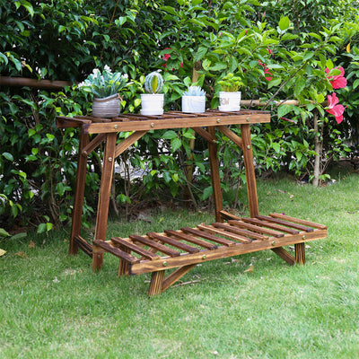 Pine Wood 3pcs Plant Stand Ladder Garden Flower Display