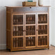 Wooden Shoe Rack XL 4 Tier 3 Doors Drawers Shelves Cabinet Organizer – view 2