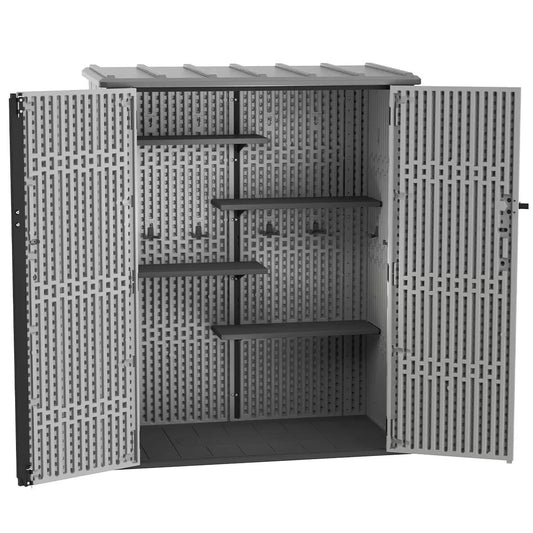 Lifetime Vertical Shed With Shelves - Auzzistore