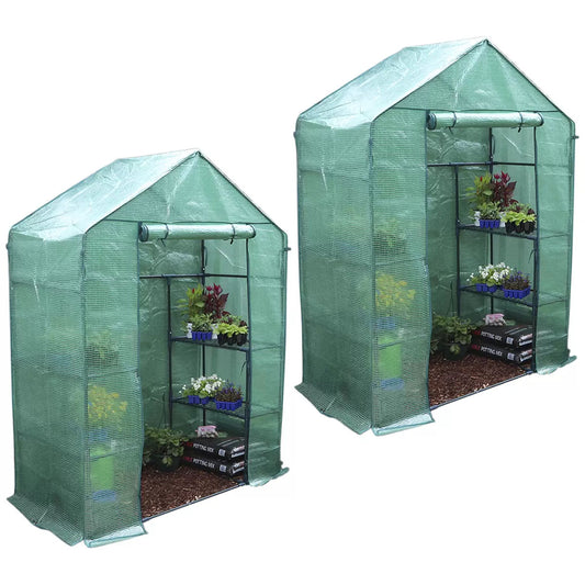 Walk-in Greenhouse 2 Tier Twin Pack, 195 x 143 x 73 cm – view 2